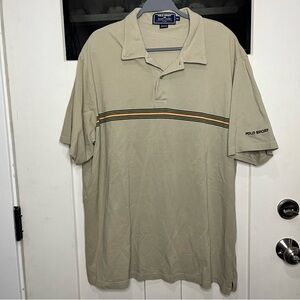 Polo Sport Ralph Lauren XXL Beige Stripe Polo Shirt